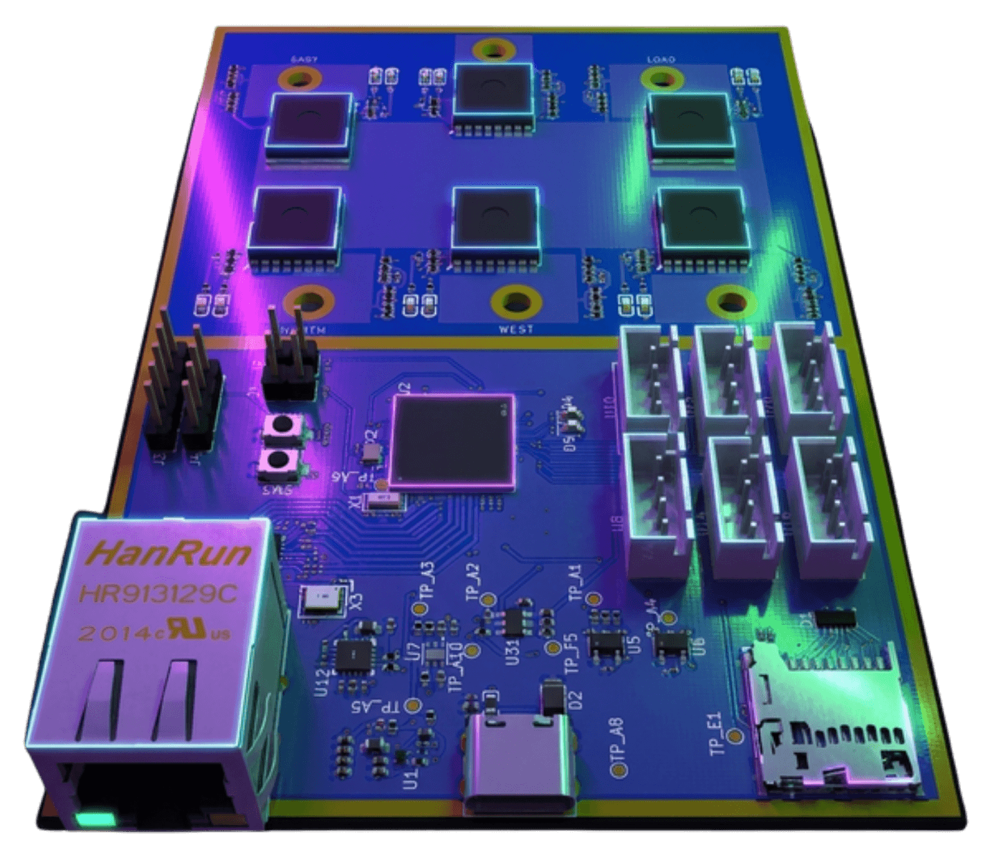 Hayla PCB render